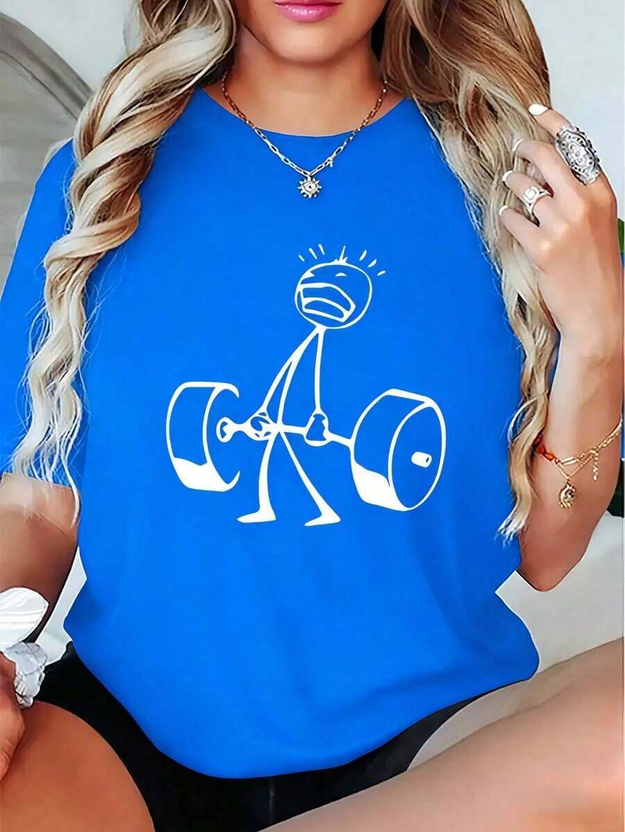 Oversized Funny Workout Graphi - Tee Graphic Print avis et prix