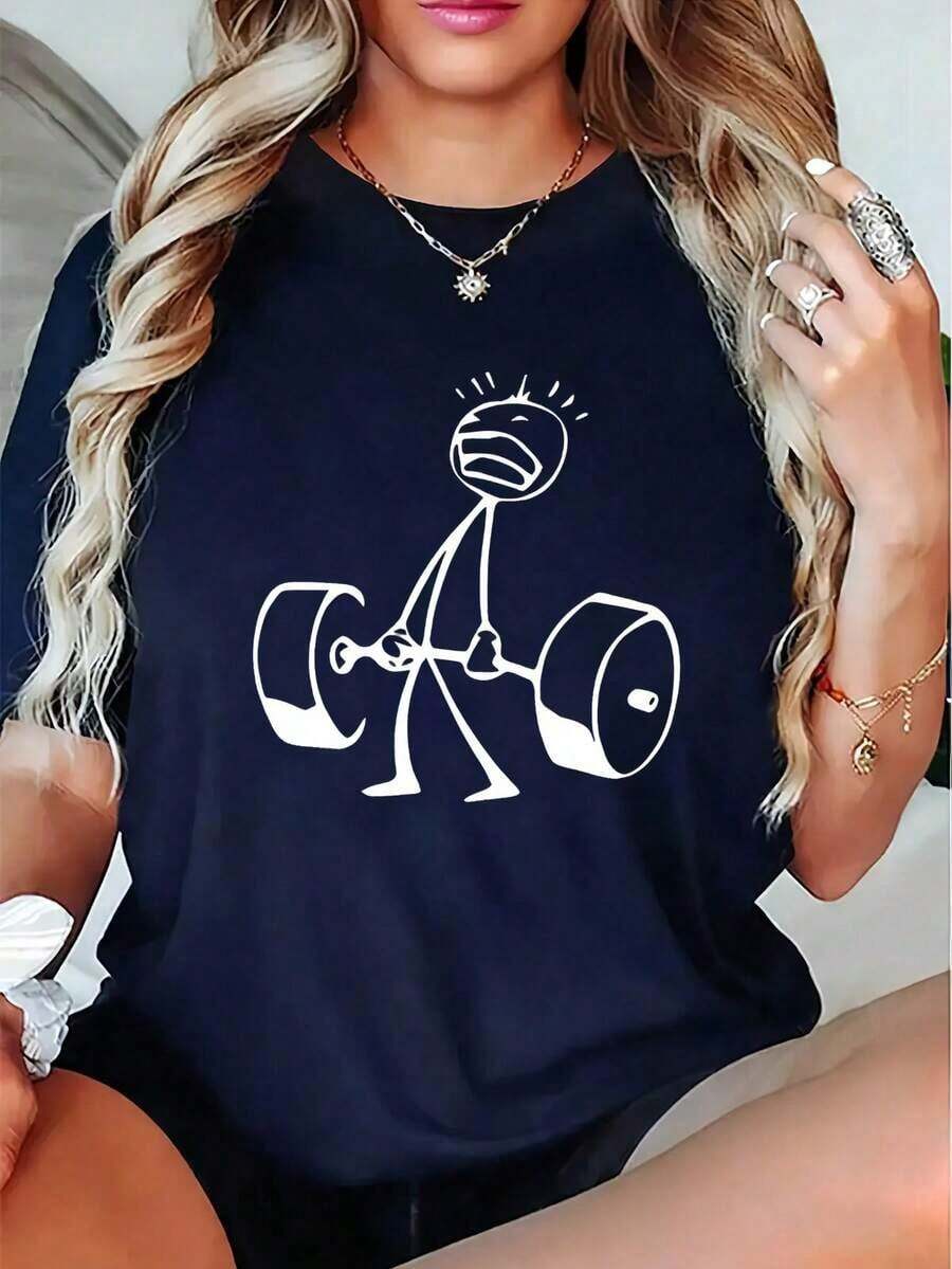 Oversized Funny Workout Graphi - Tee Graphic Print avis et prix