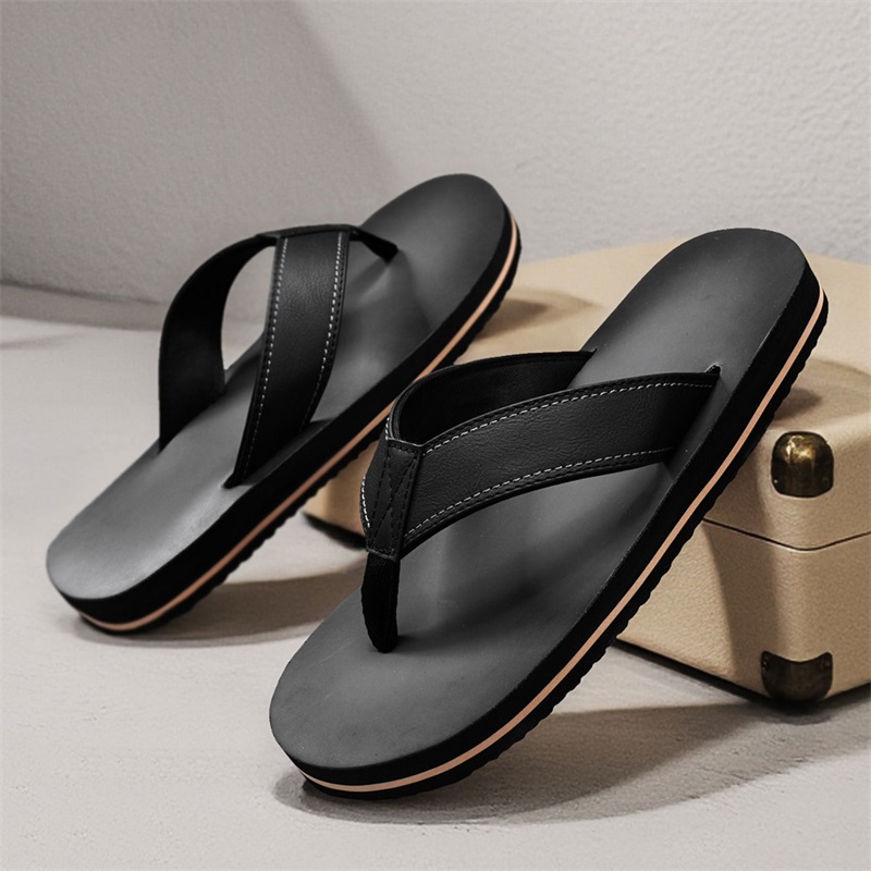 Men's Vintage Washed Faux Leat - Flip Flop Leather Men avis et prix