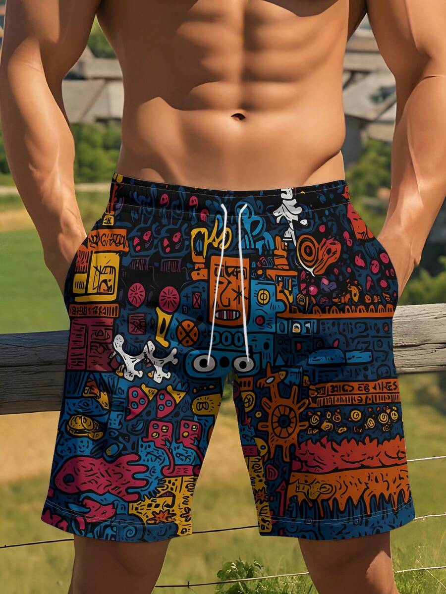 Mens Beach Shorts 3D Digital P - Swim Trunk Quick Dry avis et prix