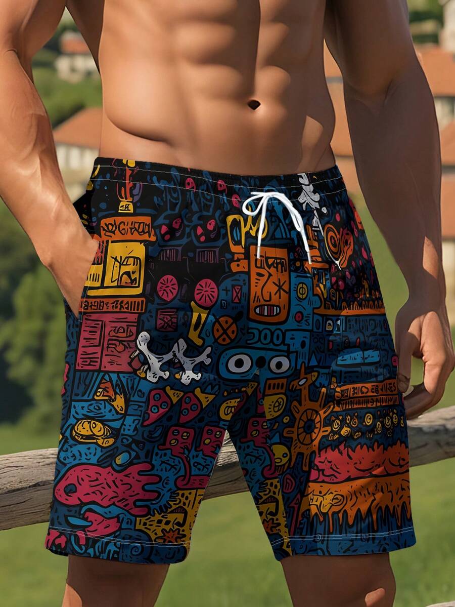 Mens Beach Shorts 3D Digital P - Swim Trunk Quick Dry avis et prix