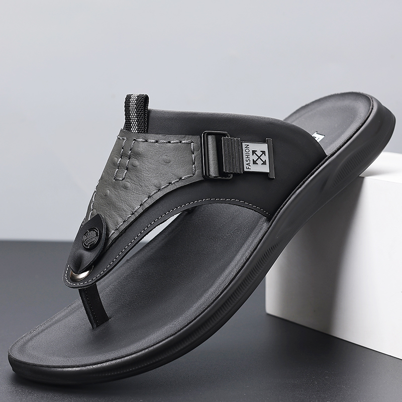 Men's Adjustable Buckle Thong  - Flip Flop Leather Men avis et prix
