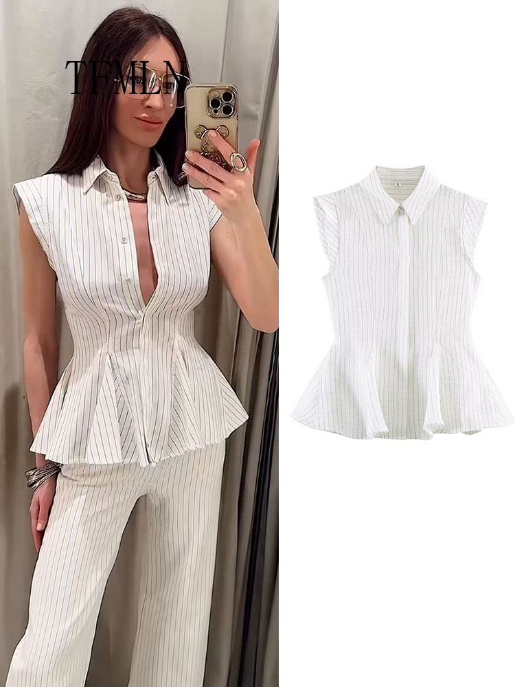Fashion Striped Blouse Top For - Shirt Camp Collar avis et prix