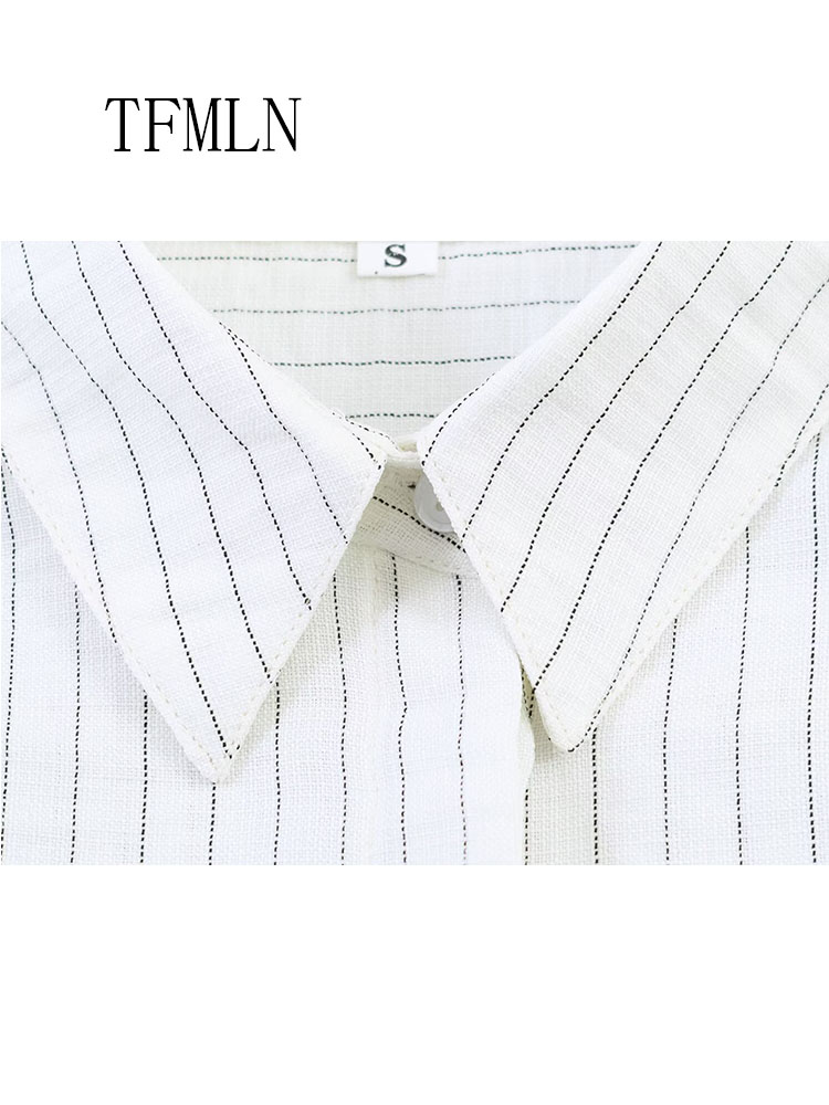 Fashion Striped Blouse Top For - Shirt Camp Collar avis et prix