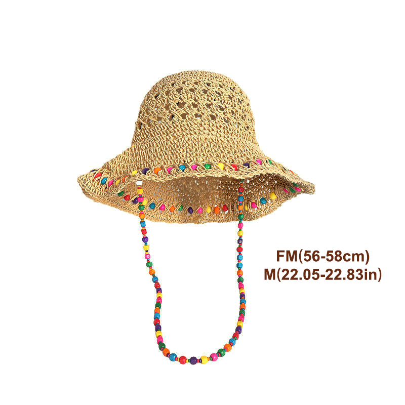 Retro Versatile Hollow Big Bri - Bucket Hat Straw avis et prix