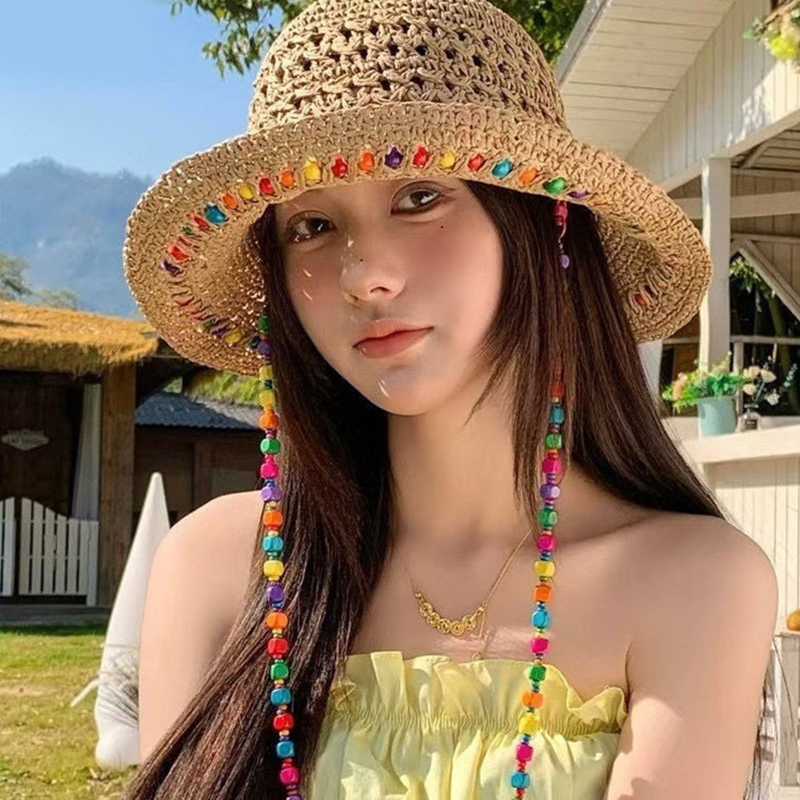 Retro Versatile Hollow Big Bri - Bucket Hat Straw avis et prix