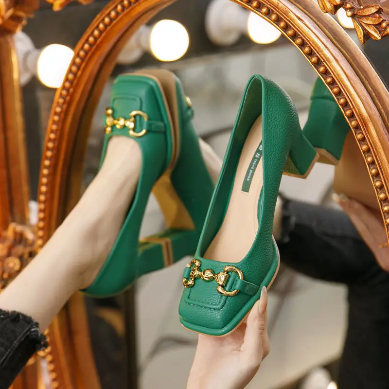 2026 New Retro Square Head Hig - Casual Sandal Leather avis et prix
