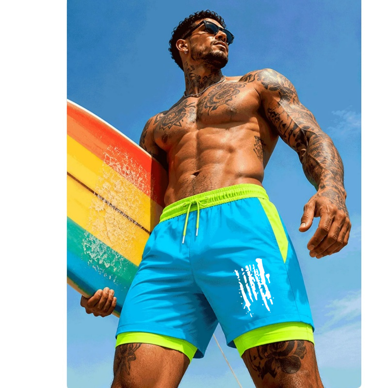 Men'S Two-In-One Double Layer  - Trunks Board Surf avis et prix