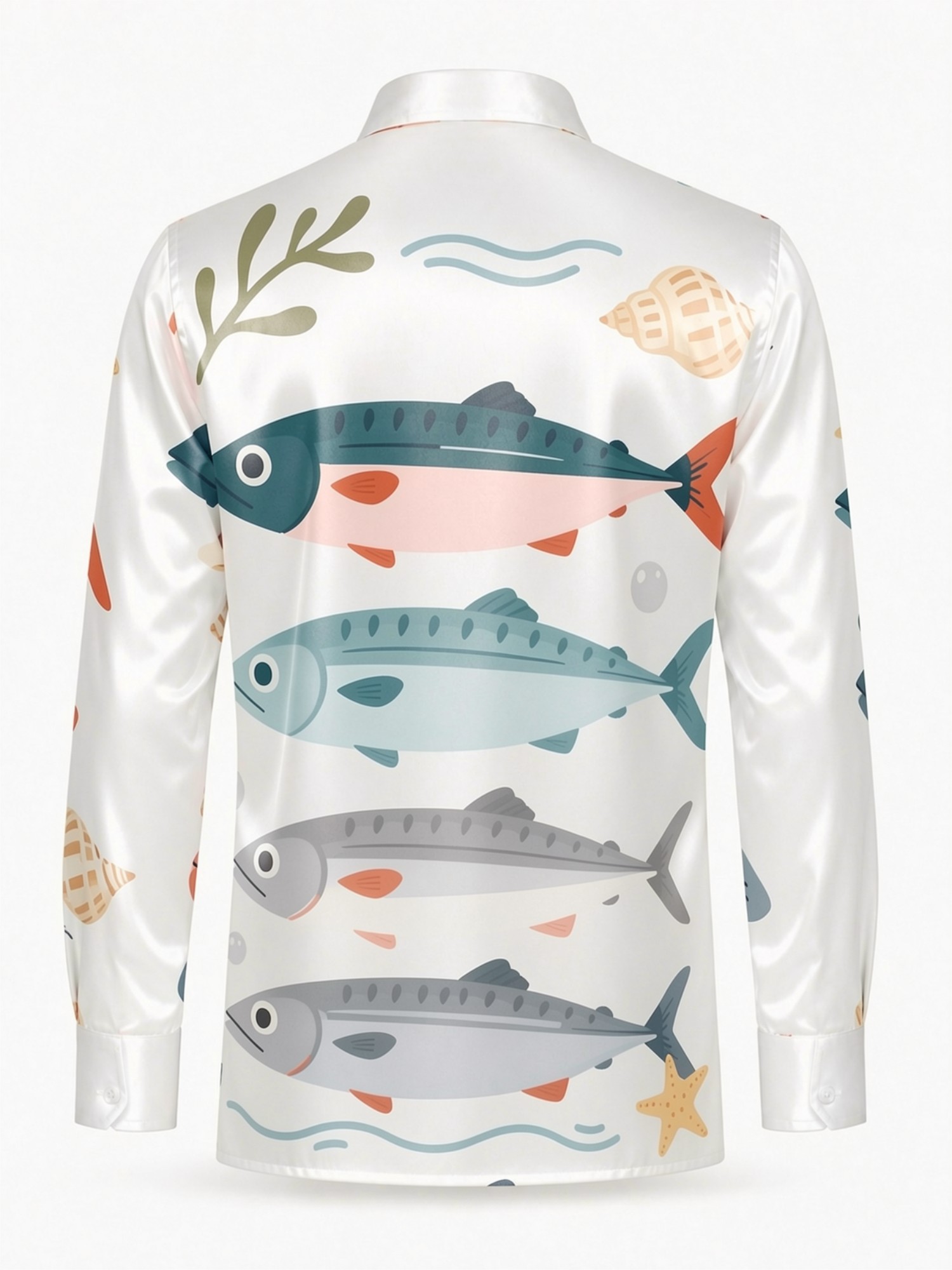 Mens Luxury Satin Long Sleeve  - Resort Shirt Floral avis et prix