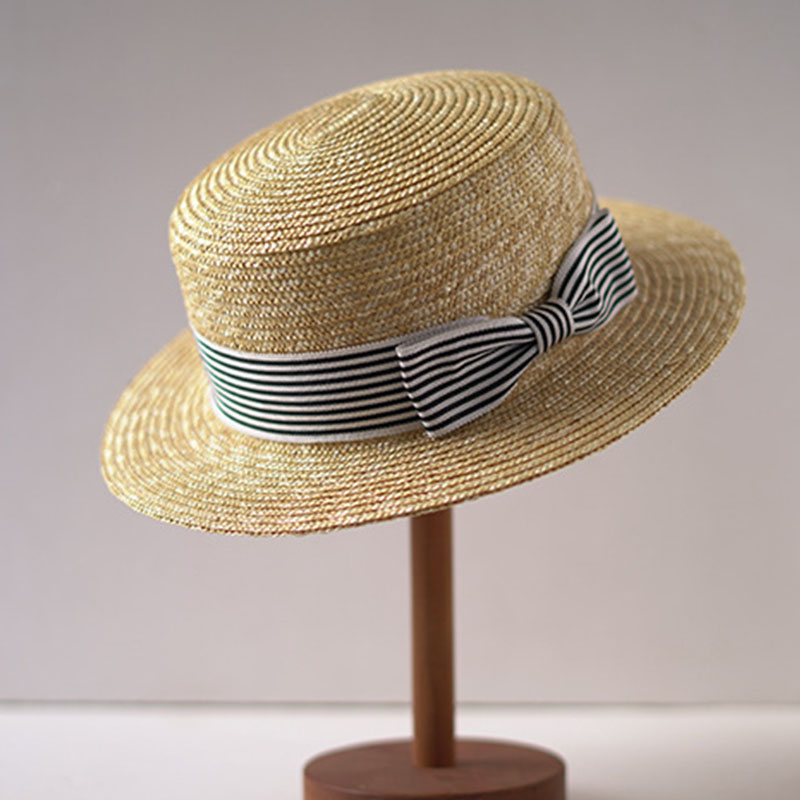Wide Brim Boater Hats Flat Top - Bucket Hat Straw avis et prix