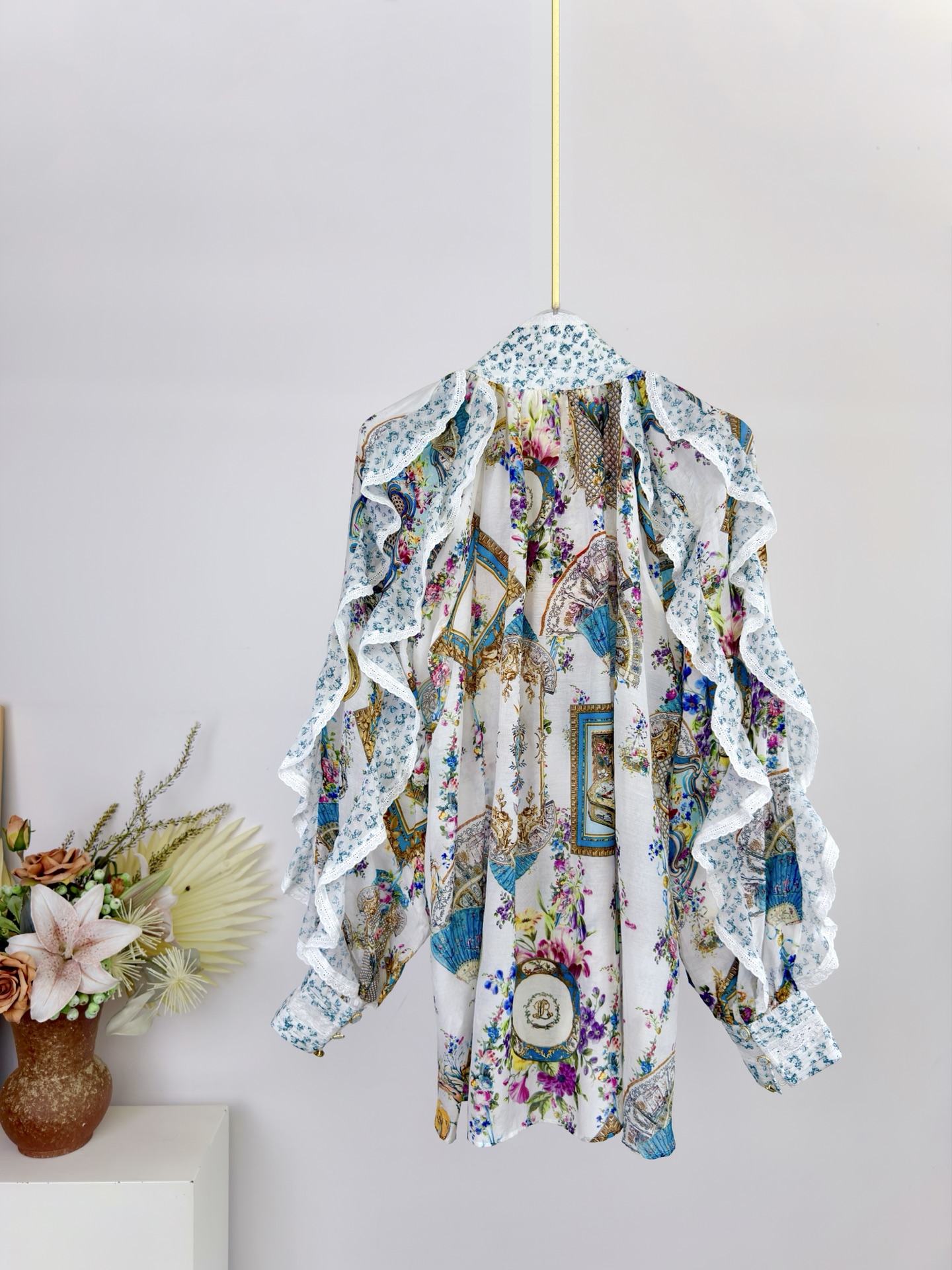 2026 Women Flower Print Set Cr - Linen Shirt Breathable avis et prix