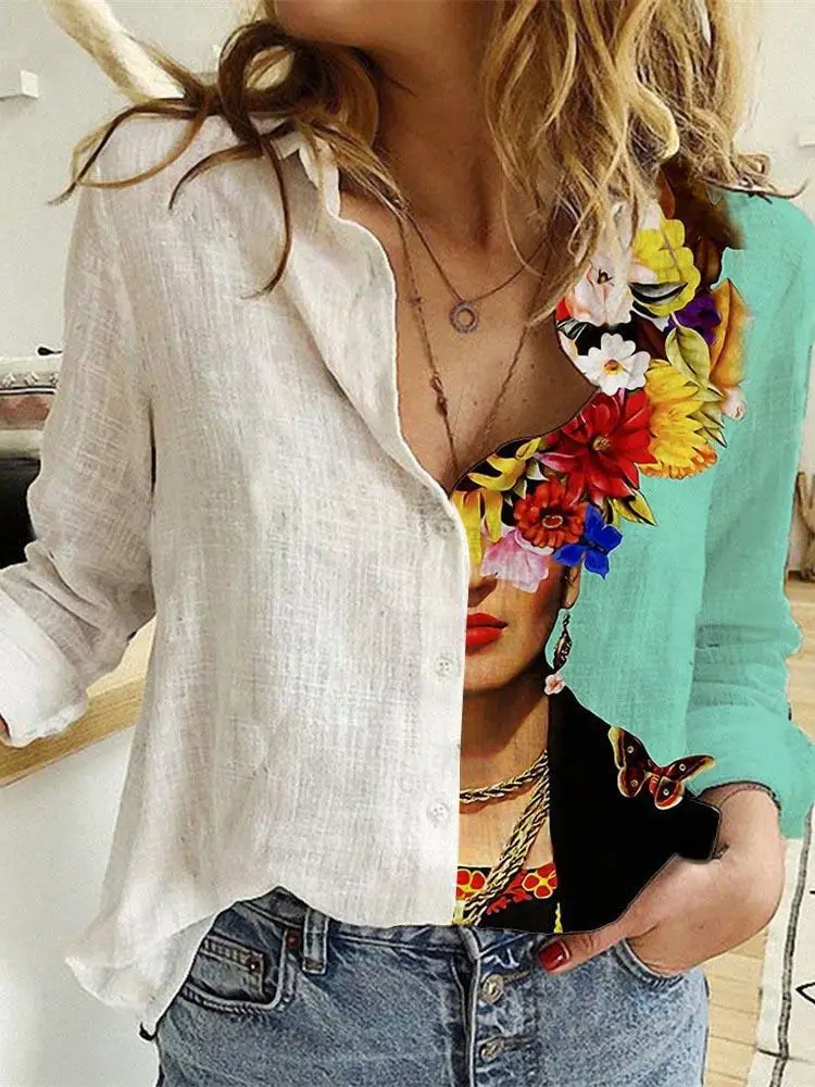 Women Spring And Autumn Long S - Shirt Camp Collar avis et prix