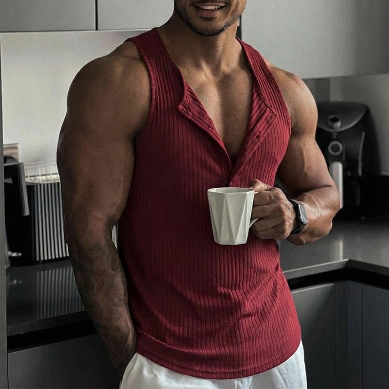 Sporty Tank Top Solid Color Cr - Tank Top Muscle avis et prix
