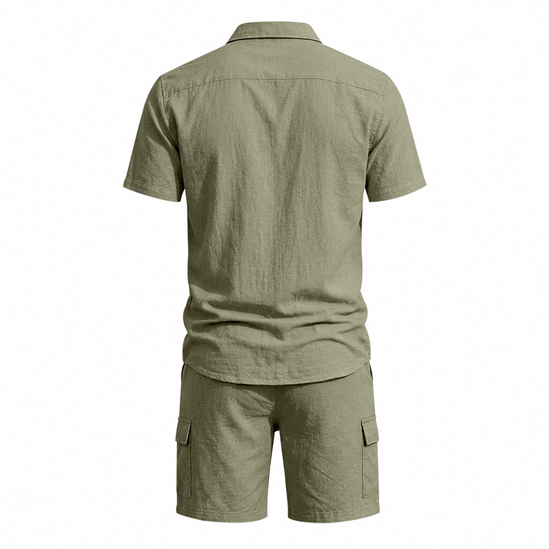 Men Summer American Linen Two  - Linen Shirt Breathable avis et prix