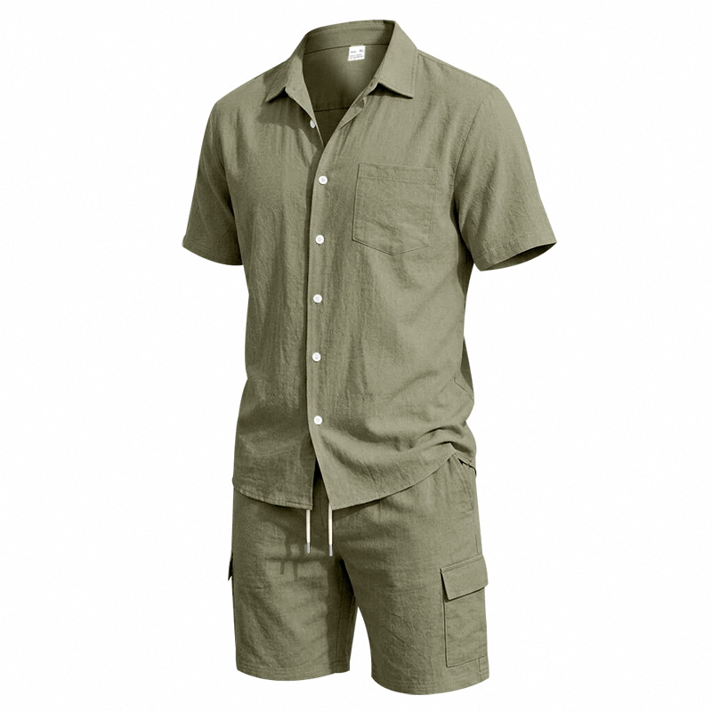 Men Summer American Linen Two  - Linen Shirt Breathable avis et prix