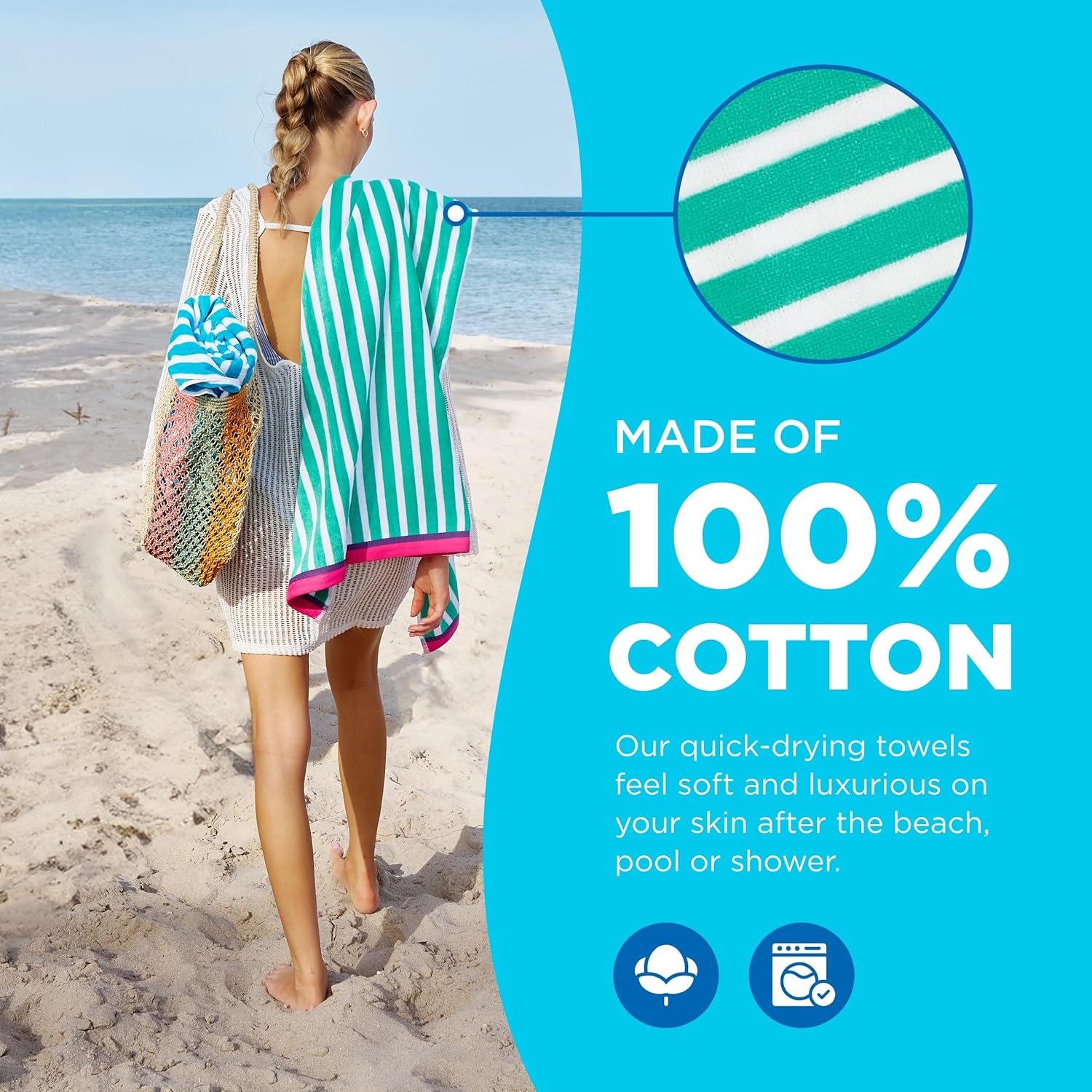 Colorful Racing Striped Beach  - Beach Towel Large avis et prix