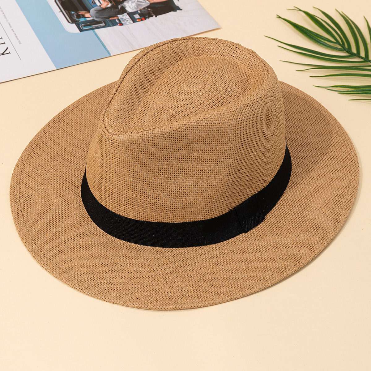 Hat, male, summer vacation, be - Bucket Hat Straw avis et prix