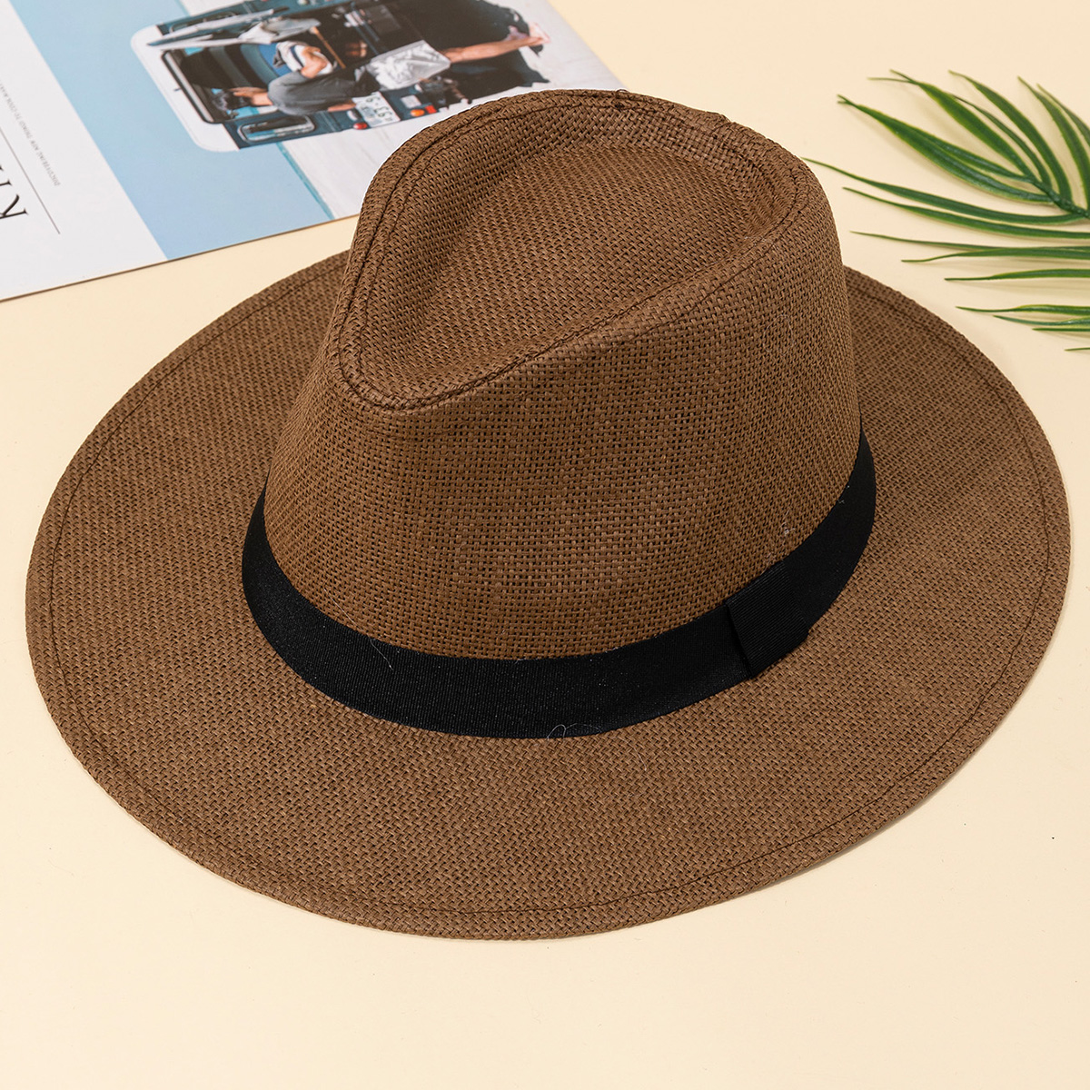 Hat, male, summer vacation, be - Bucket Hat Straw avis et prix